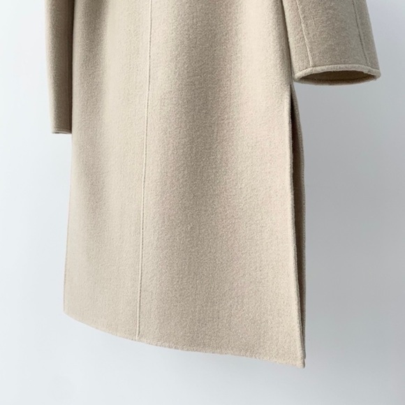 ⛄️CLAUDIE PIERLOT double-breasted patch pocket long wool blend coat NWOT - Picture 10 of 15
